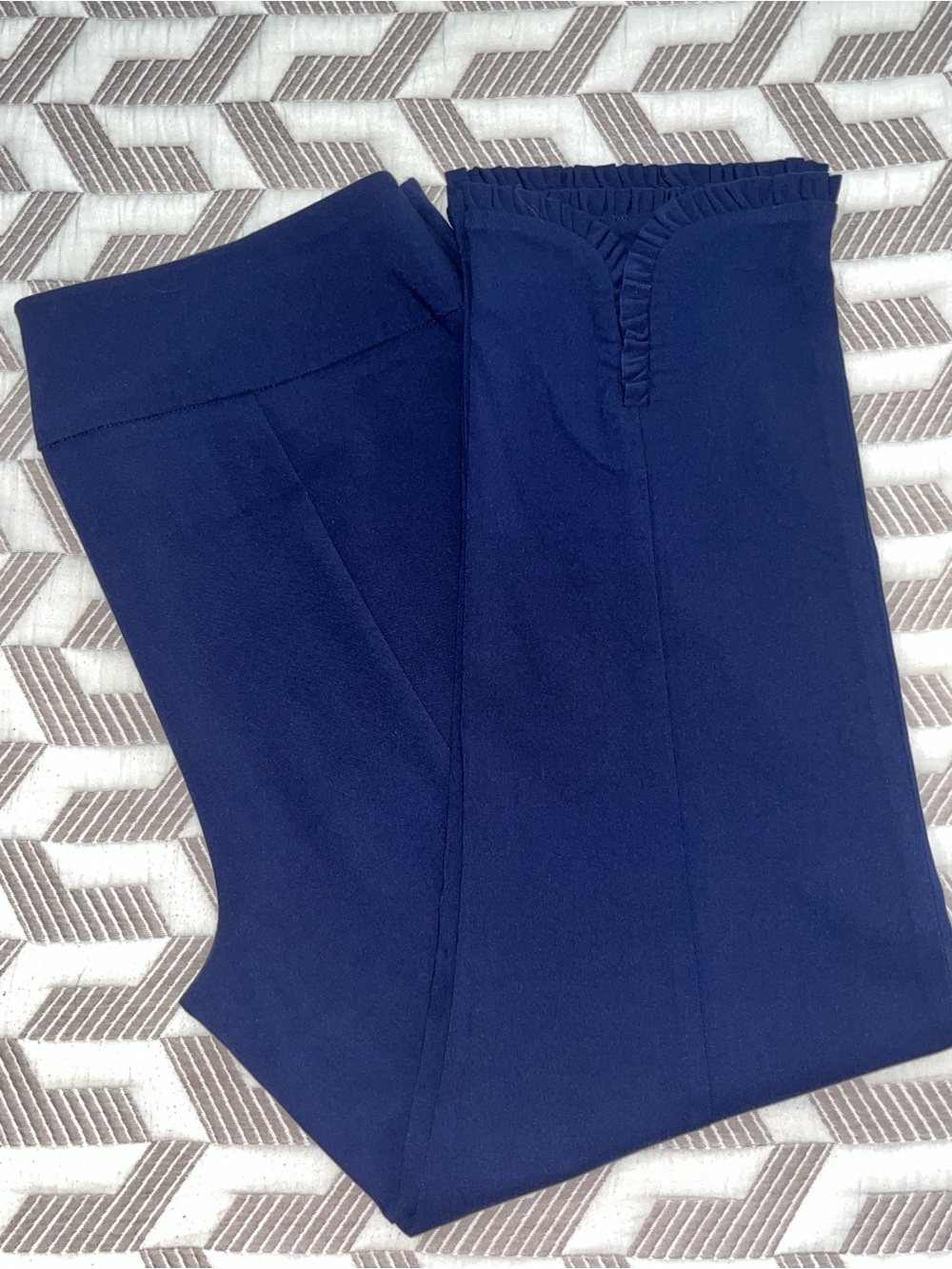 crown & ivy Navy Girls Pull-On Ruffle Waist Leggings